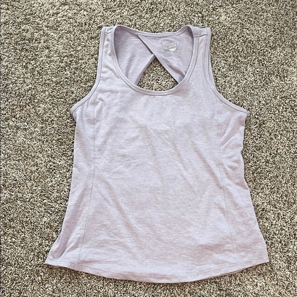 Old Navy Active Light Lavender open Back Tank Top medium